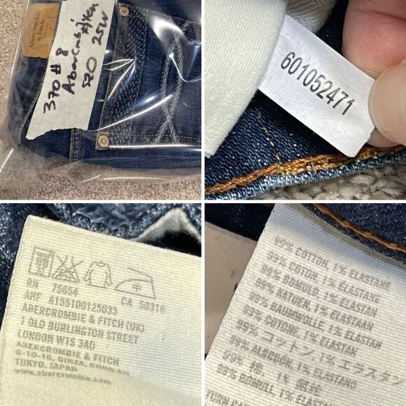 Abercrombie & Fitch womens distress skinny jeans sz 0 25x31 blue jeans denim - Picture 11 of 12